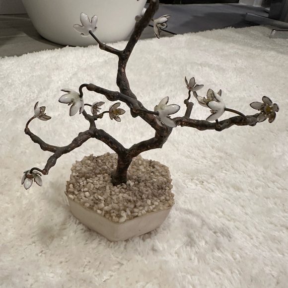 Vintage Bovano Enamel Flower Sculpture Bonsai Tree Enamel Copper - Picture 4 of 8